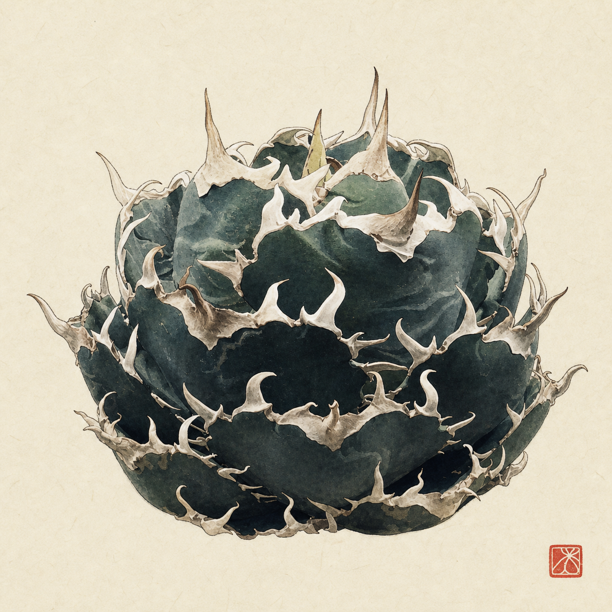 アガベ 白鯨の墨絵
